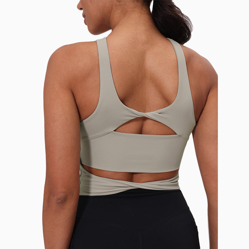 Nude-Feel Cross-Back Sports Bra For Women - cas7m