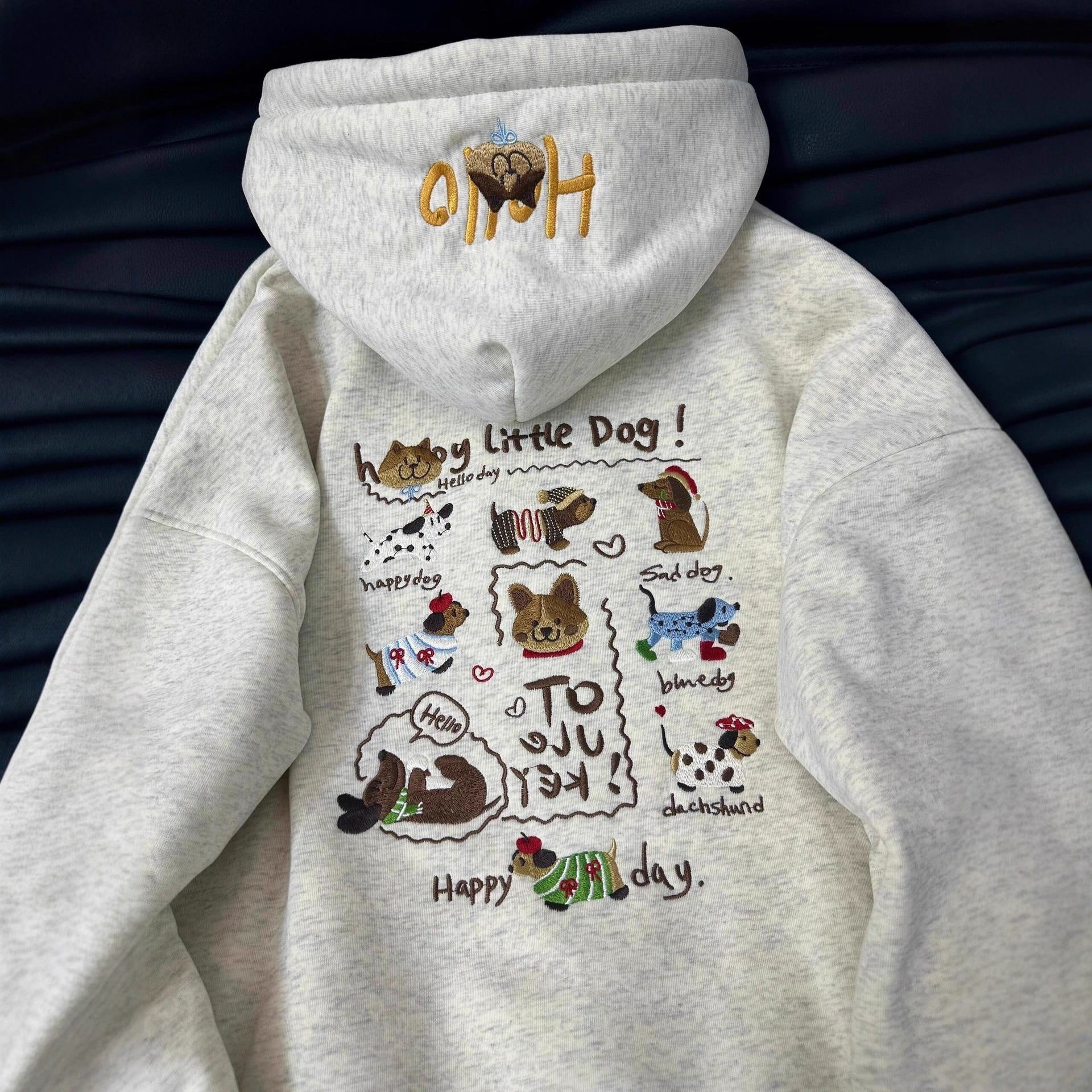 Cute Dachshund Embroidered Hoodie For Women - cas7m