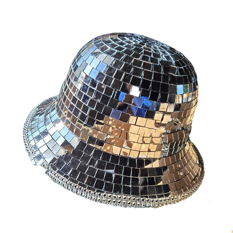 Prom Party Reflective Mirror Laser Fisherman Cowboy Hat - cas7m