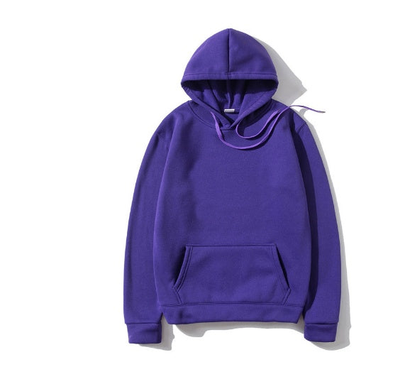 Cotton Fleece Solid Color Hoodie Sweatshirt - cas7m