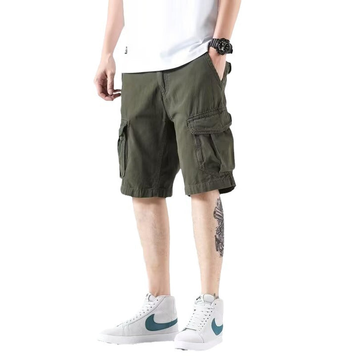 Heavy American Wear-resistant Overalls Shorts Men - cas7m