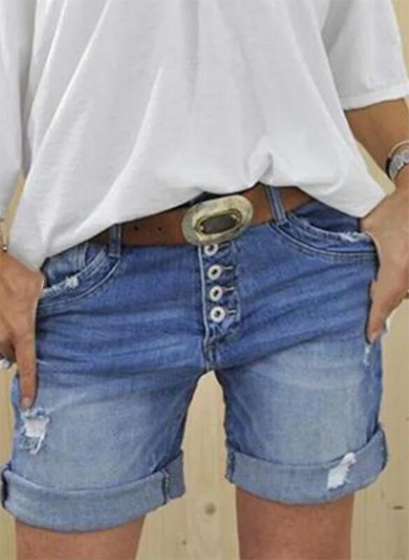 High-waisted Denim Shorts For Women - cas7m