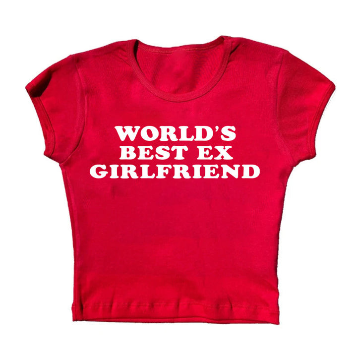 Letter Print Navel European And American Women's Clothing T-shirt - cas7m