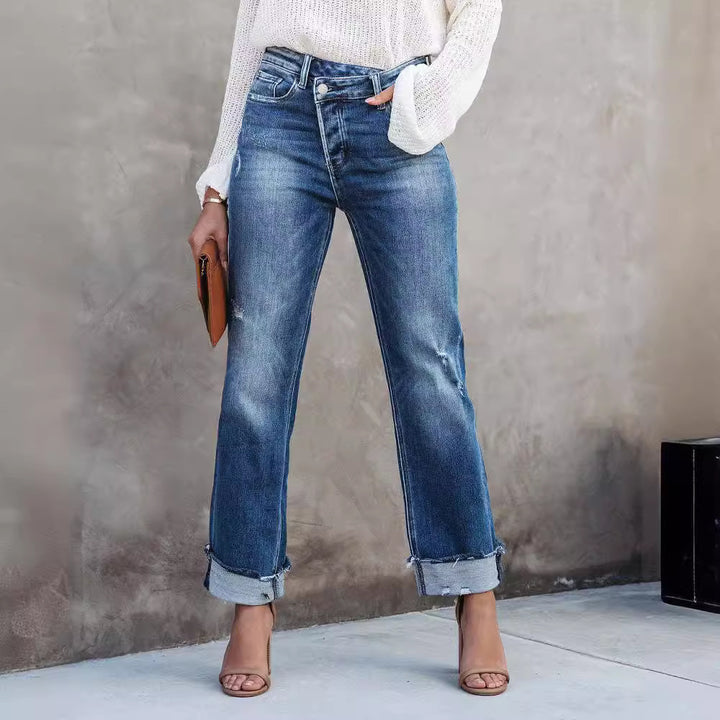 Women's Fashion Individual Casual Loose Jeans - cas7m