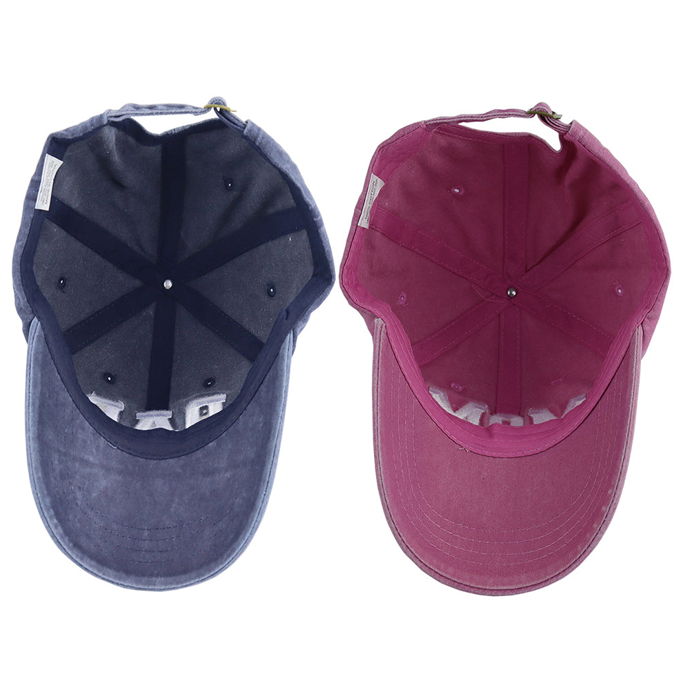 New Parents Gift: DADA MAMA Embroidered Adjustable Baseball Cap Set - cas7m
