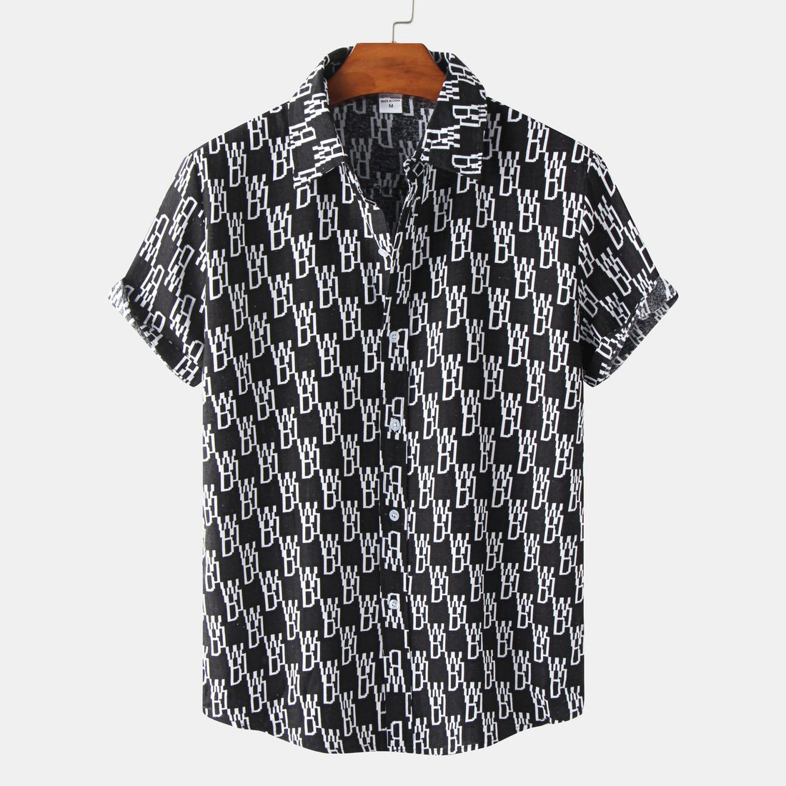 Casual Men's Cotton And Linen Short Sleeve Shirt Hawaiian Short Sleeve Printed Shirt Men - cas7m