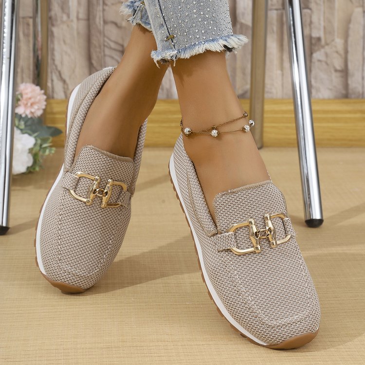 Women's Solid Color Flat Sneakers - Casual Lightweight Walking Shoes For Daily Wear And Comfortable All-match Style - cas7m