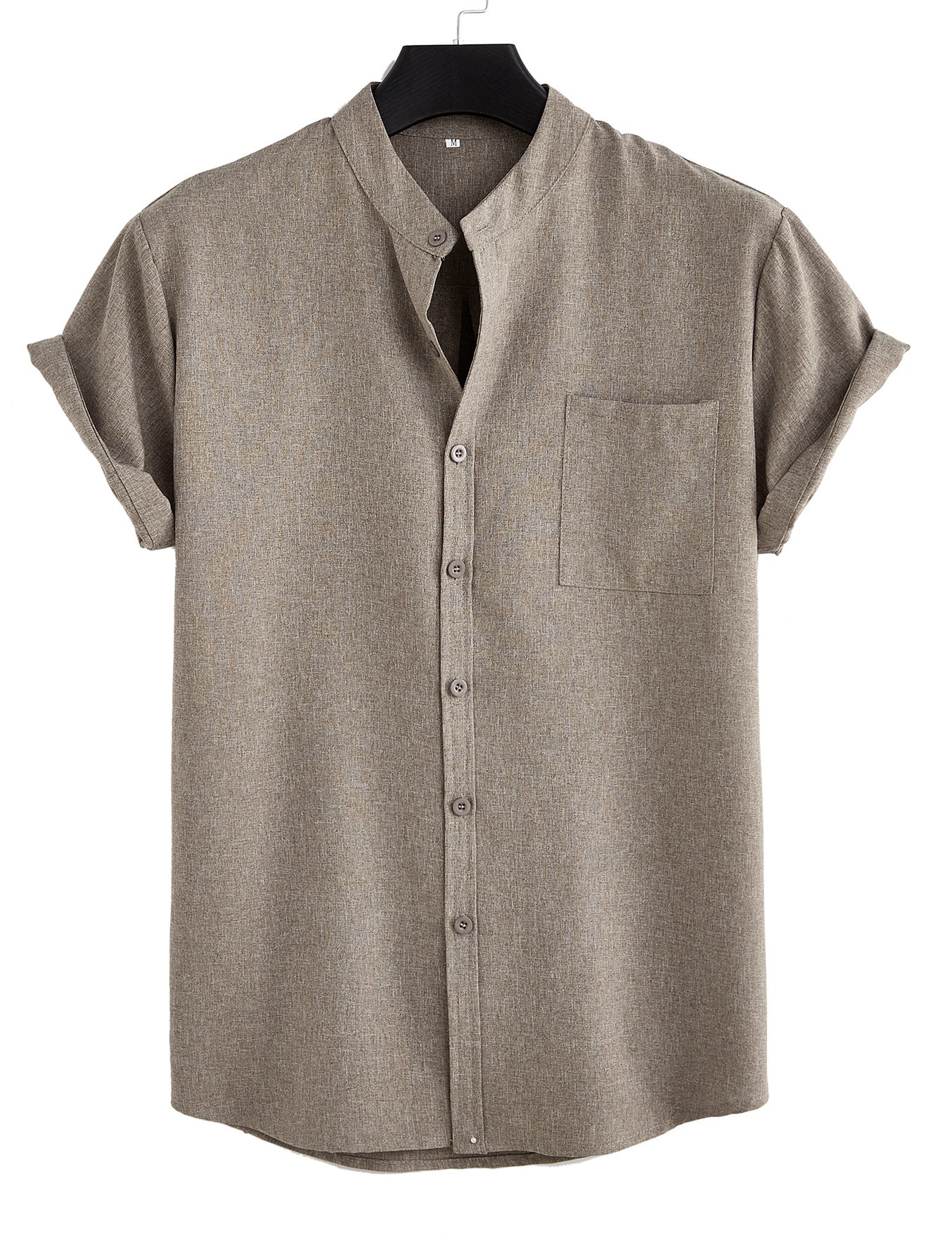 Men's Solid Color Casual Shirt With Pocket - cas7m