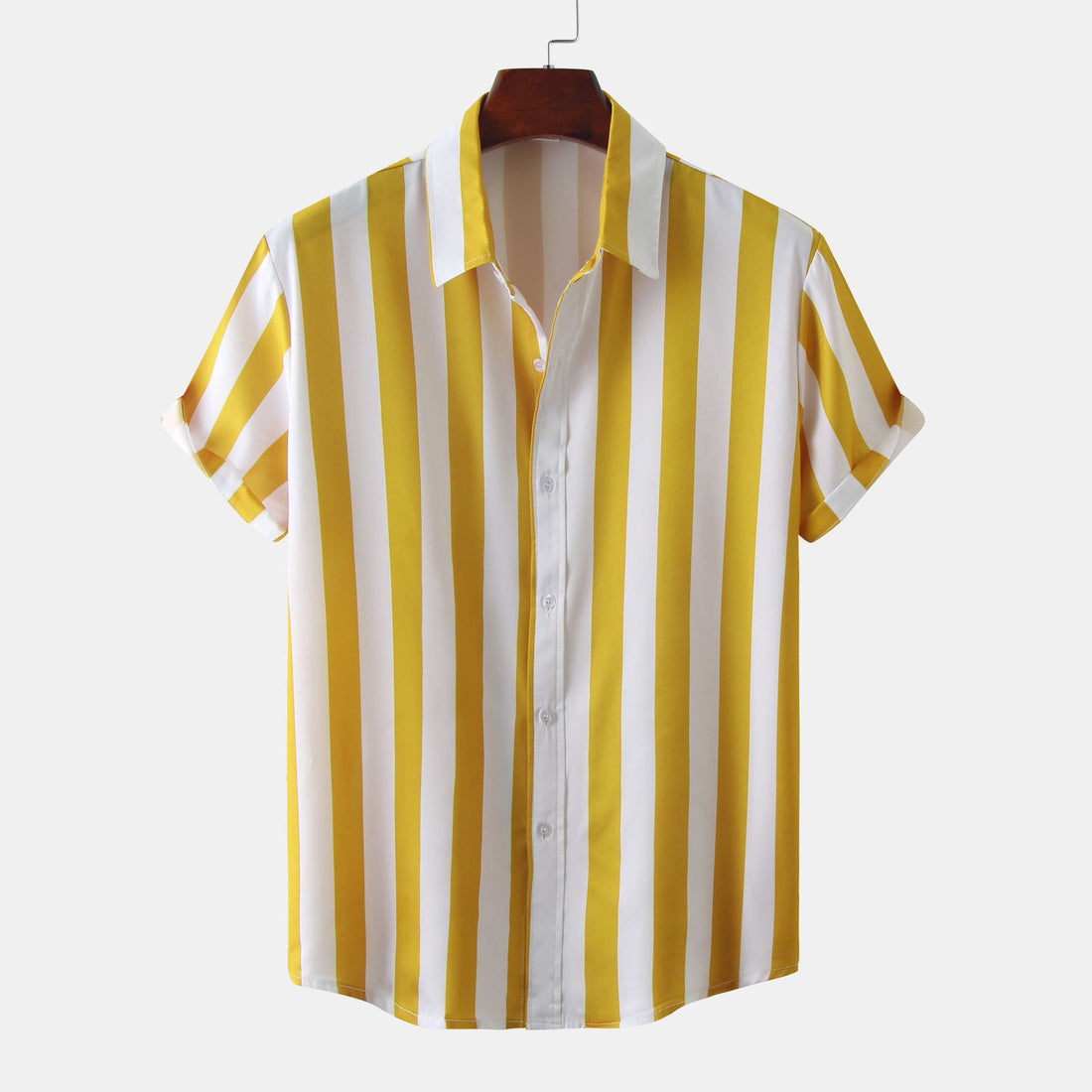 Men's 3D Printed Short Sleeve Turn Loose Shirt - cas7m