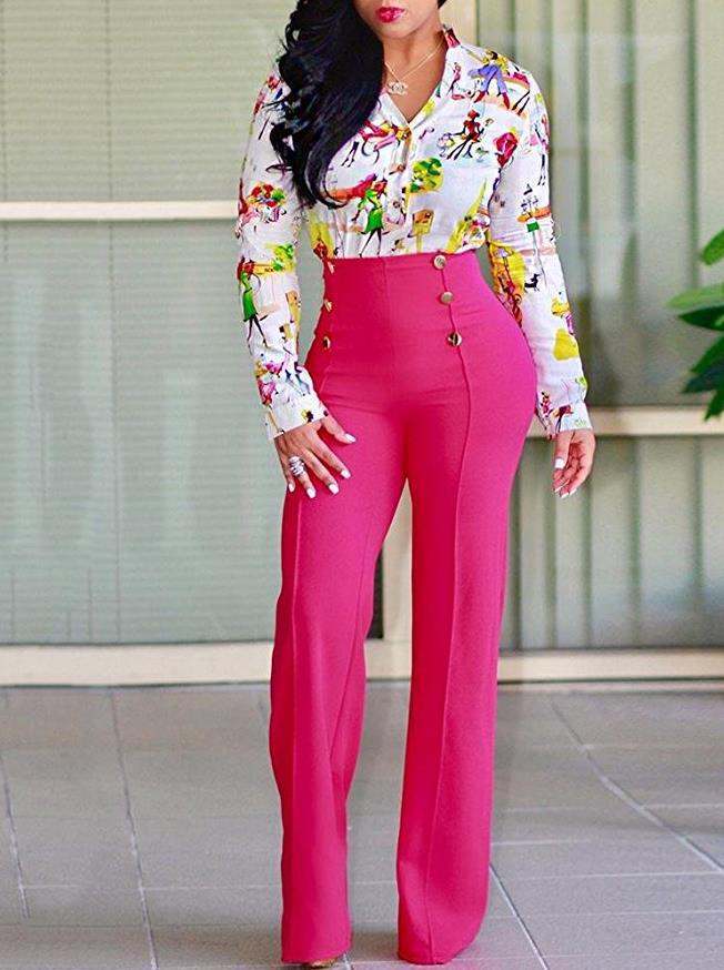 Double-breasted Micro-stretch Wide-leg Pants - cas7m