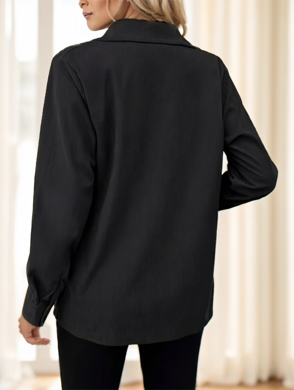 Button Front Flap Pockets Jacket - cas7m