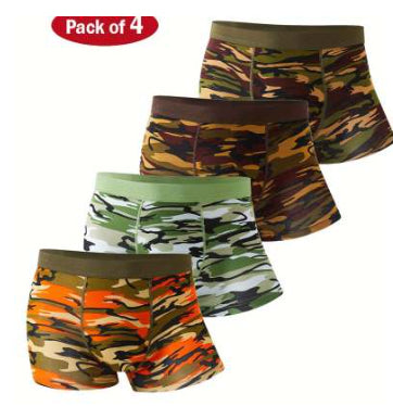 Camouflage Men's Underwear Modal Breathable Boxers Mid-waist Printed Boxers - cas7m