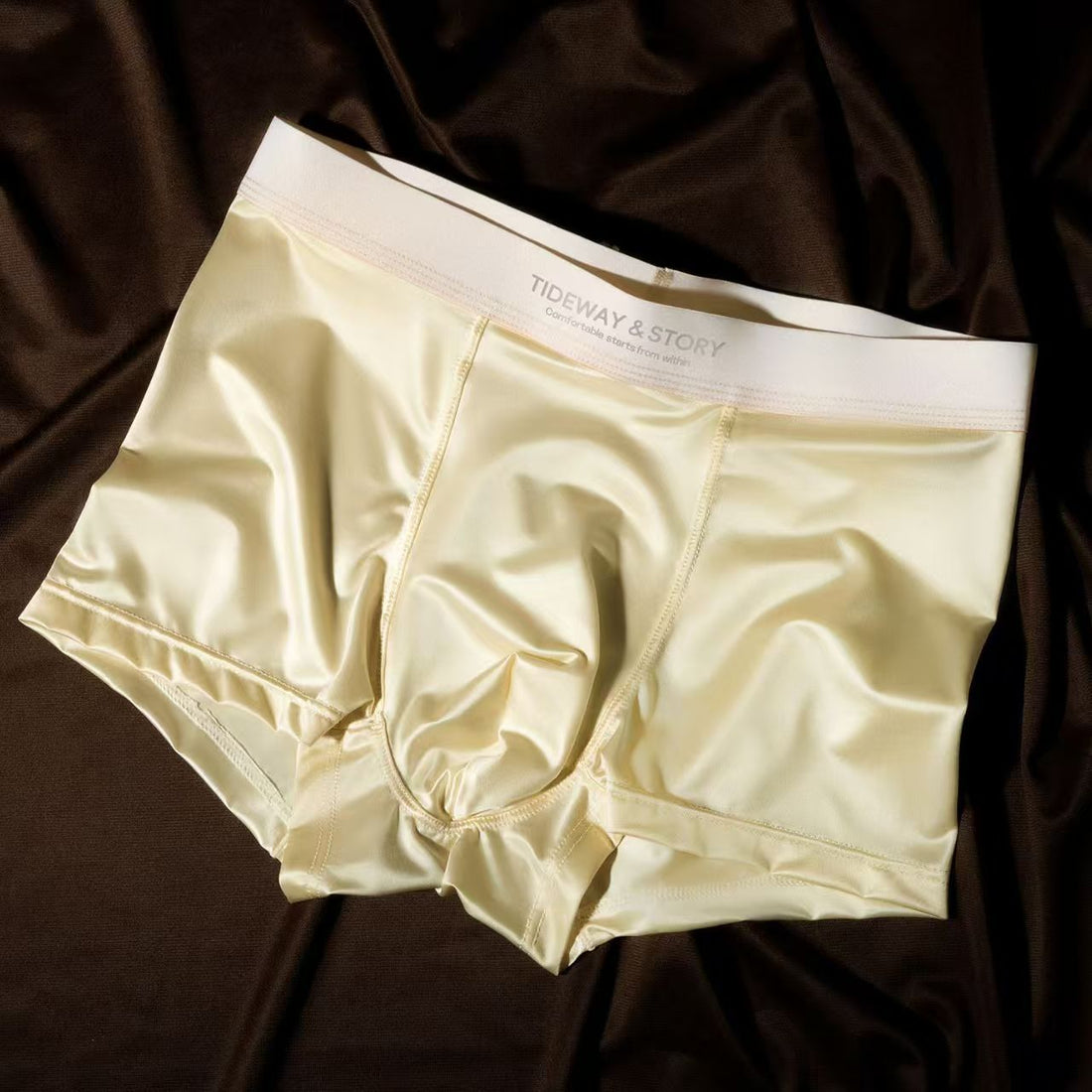 Ice Silk Mens Underwear Light Luxury Satin Boxers - cas7m