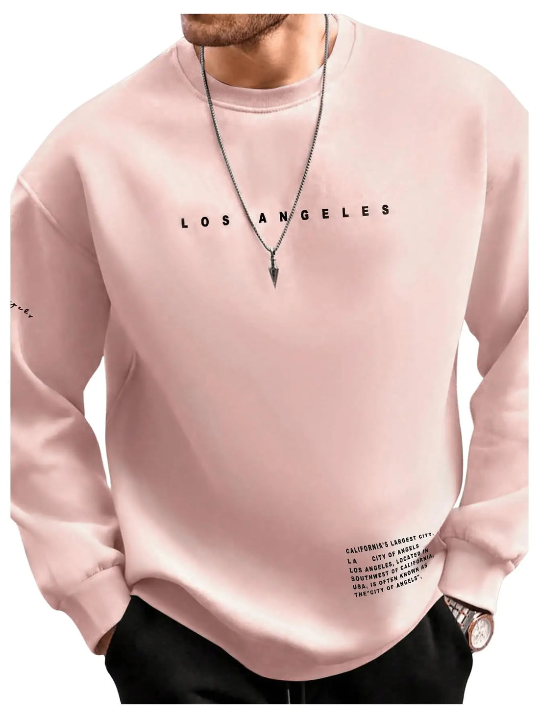GLITZYMAN Letter Print Pink Crewneck Sweatshirt XXL