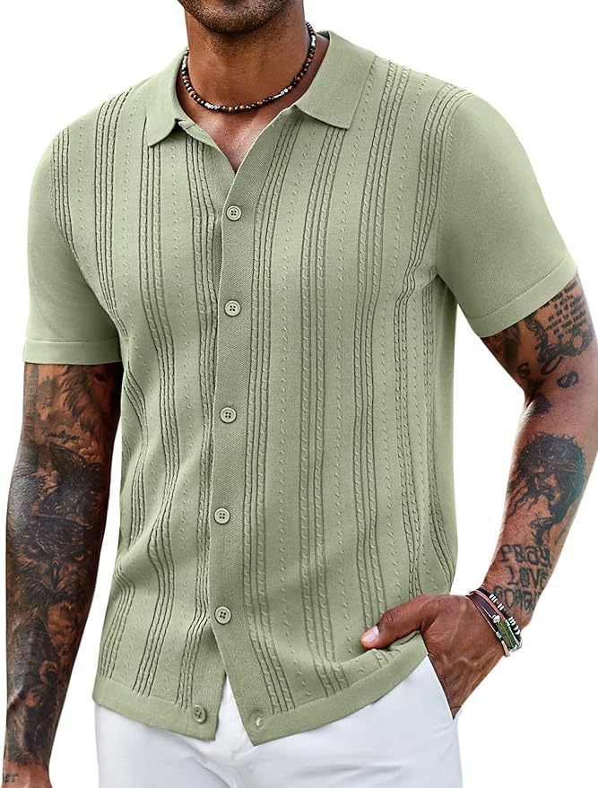 Fashionable Striped Hollow-Out Knitted Sweater For Men - cas7m