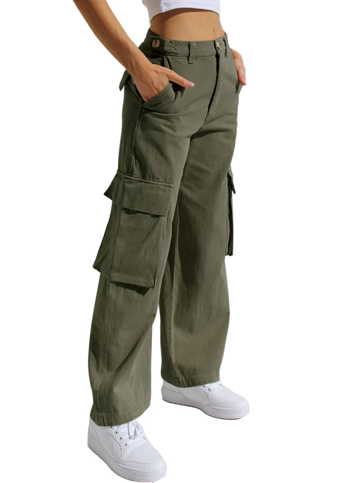 Women's Multi-pocket Workwear Loose Casual Denim Trousers - cas7m