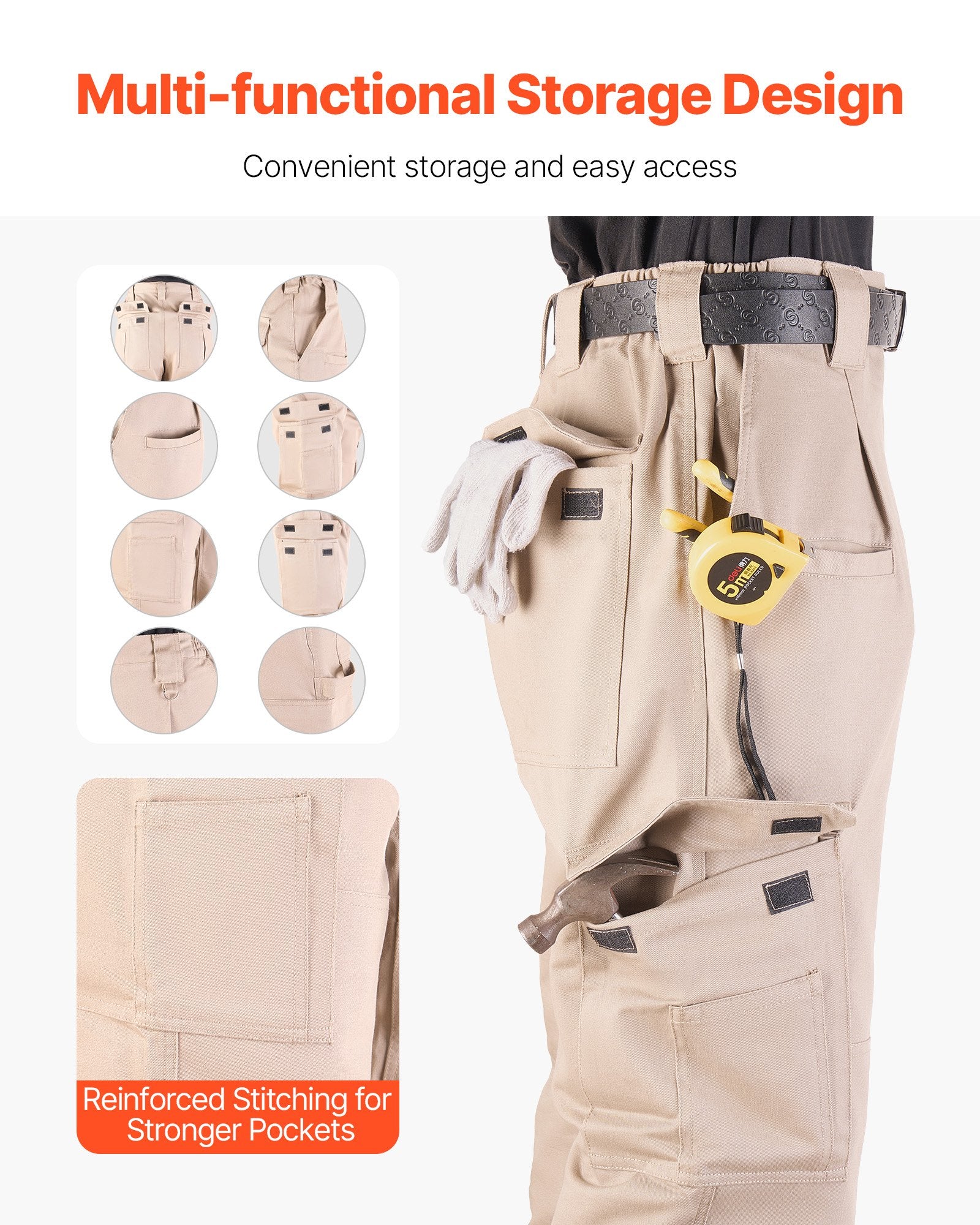 Premium Men's Breathable FR Cargo Pants with Utility Pockets - cas7m