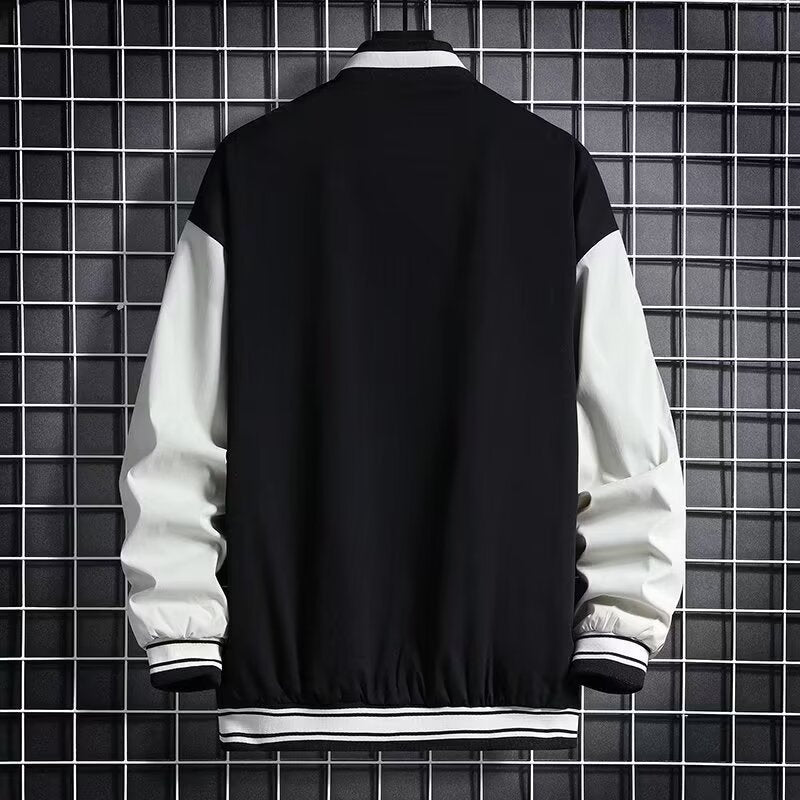 Men's Baseball Jacket Fashion Casual Letter Number Print Button-down Tops Streetwear Clothing - cas7m