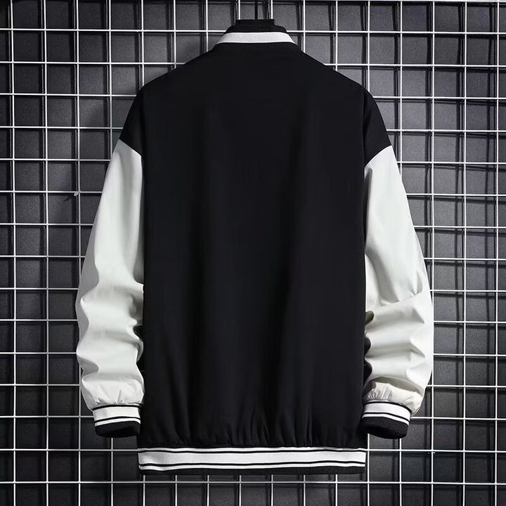 Men's Baseball Jacket Fashion Casual Letter Number Print Button-down Tops Streetwear Clothing - cas7m