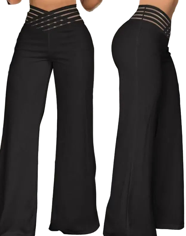 Hollow-out Belt Trousers Micro-flared - cas7m