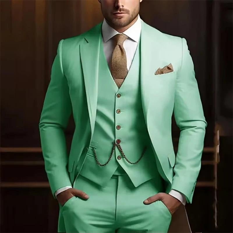 Men's High-grade Gentleman Temperament Slim Suit Three-piece Suit - cas7m