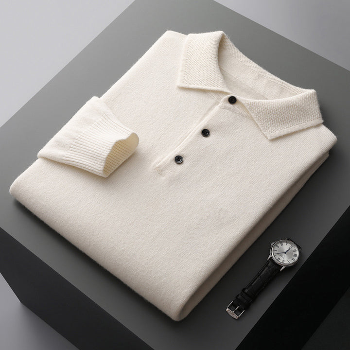 Men's Business Casual Long Sleeve Pullover Cashmere Sweater - cas7m