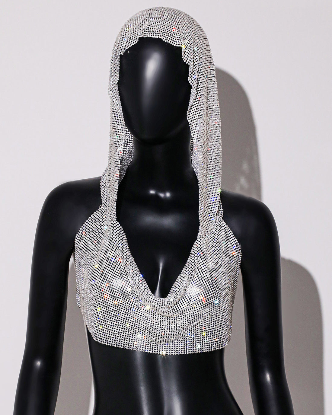 Sexy Outerwear Metal Sequins Hooded Vest - cas7m