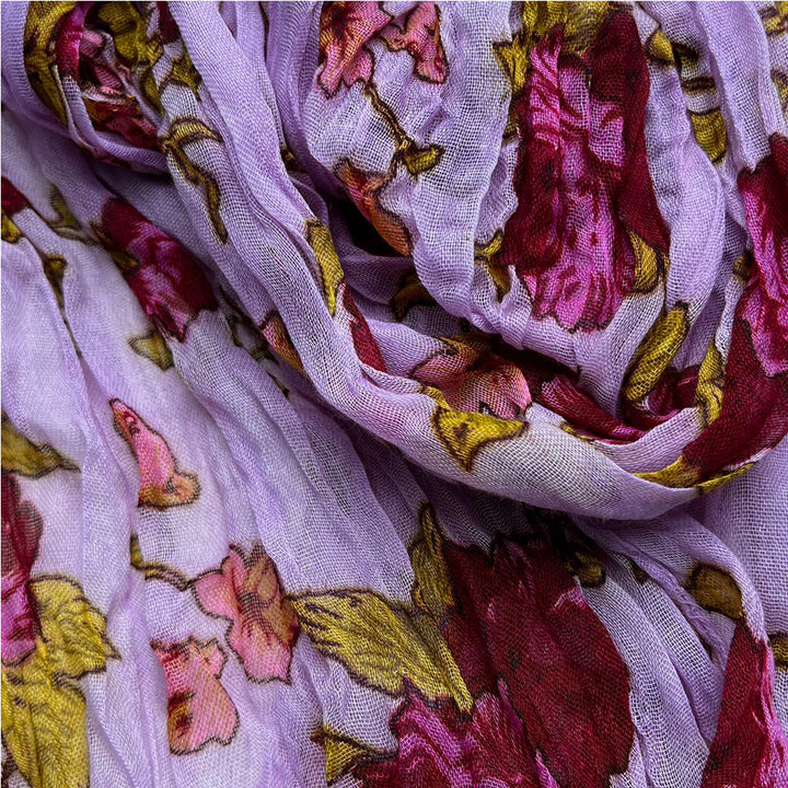 2pcs  Vibrant Crinkle Magenta Printed Polyester Texture Scarf,Versatile Everyday Scarf ,Pairs With All Casual Outfits,Office Appropriate Subtlety For Women Men - cas7m