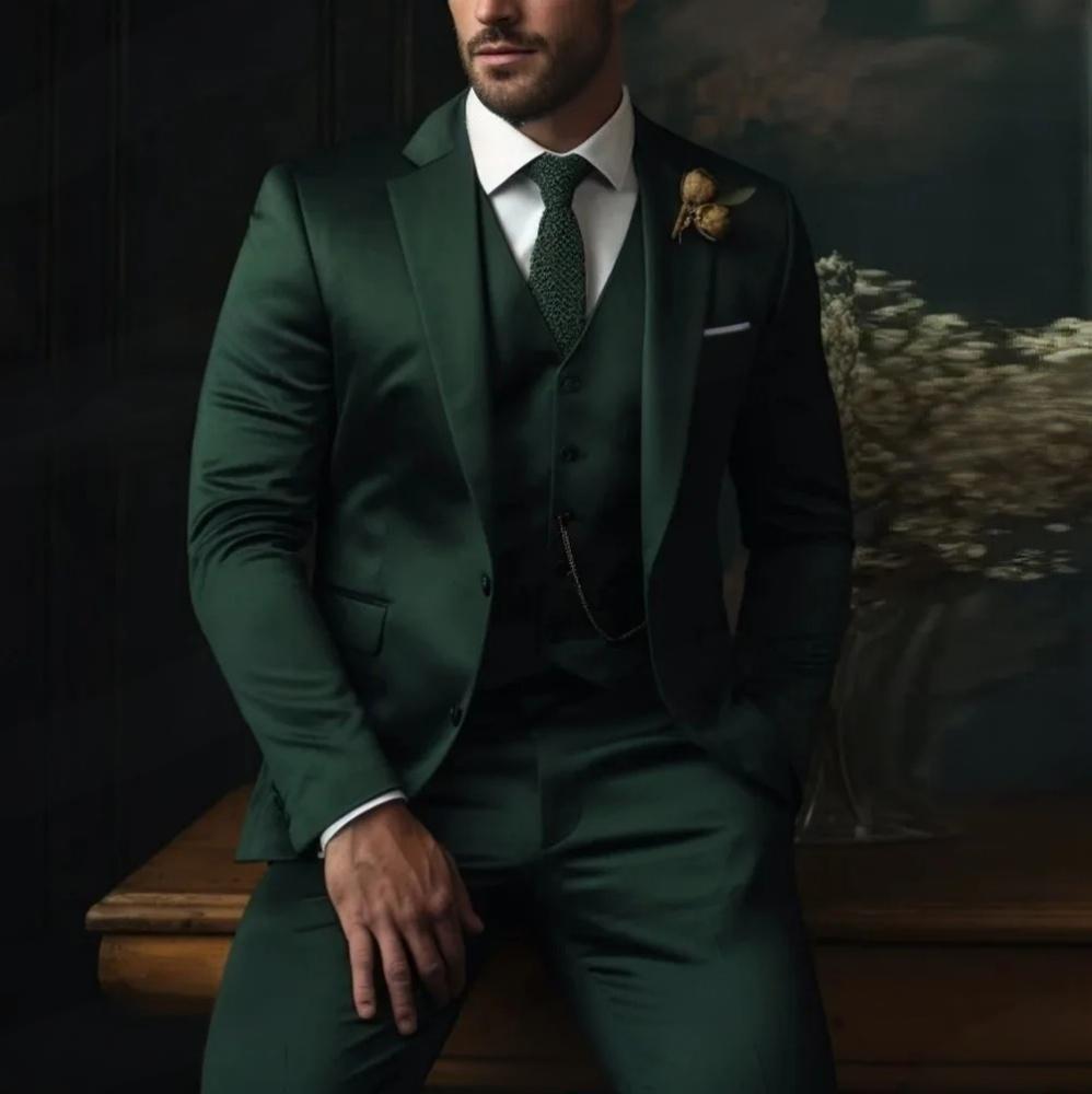 Men's Three-piece Suit Solid Color High Sense - cas7m