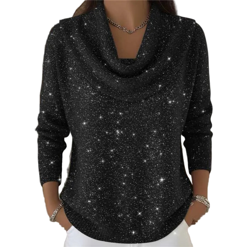 Women Soft-Shine Relaxed Round Neck Knit Sweater - cas7m