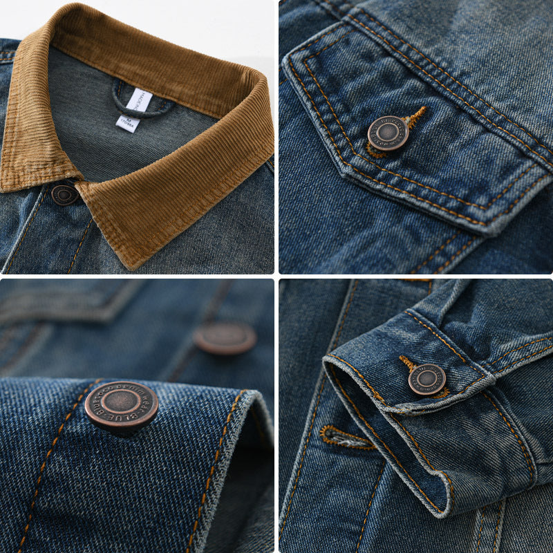 Denim Coat Men's Loose Youth Casual Japanese Workwear Jacket Men's Fashion - cas7m