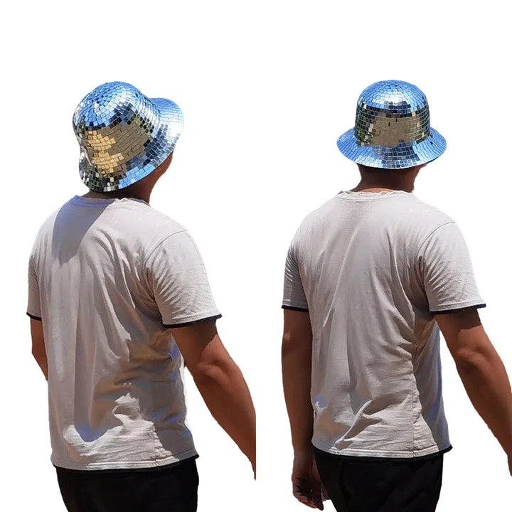 Prom Party Reflective Mirror Laser Fisherman Cowboy Hat - cas7m