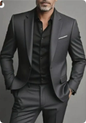 Men's Business-Casual Two-Piece Suit Set - cas7m