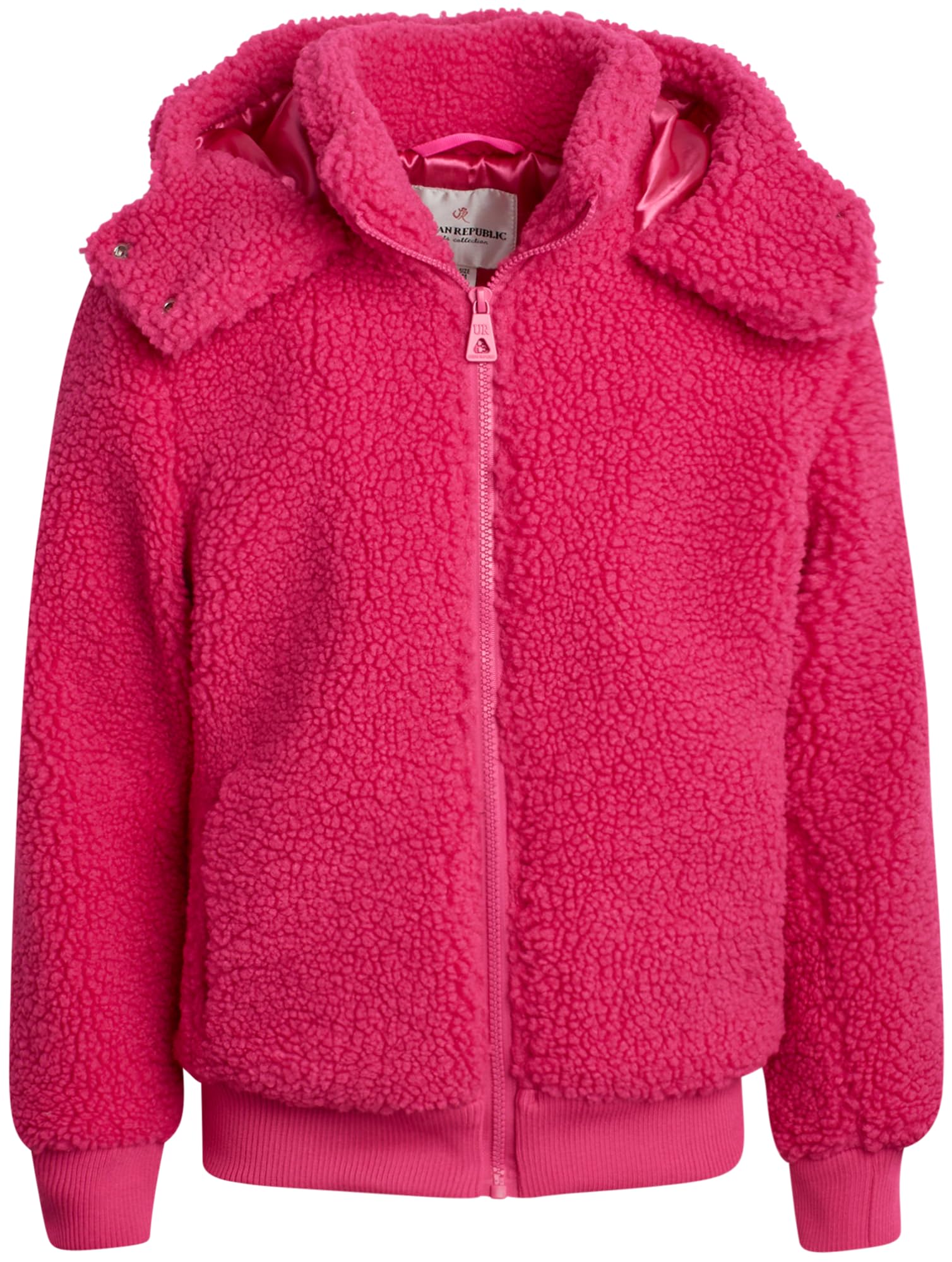 Urban Republic Cozy Sherpa Girls' Hoodie - Size 10-12 Fuchsia