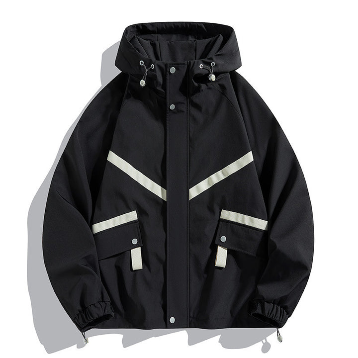 Hooded Jacket Waterproof Fashionable Jacket Outdoor Leisure Couple's Tops - cas7m