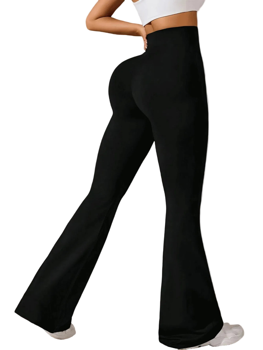 3pcs High-Waisted Flare Sharkskin Leggings Slim Fit, Lightweight & Sculpting Yoga Pants - cas7m