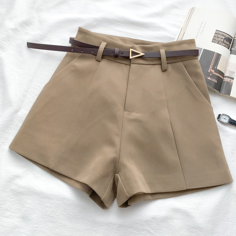 Fashion Versatile High Waist Slim Suit Shorts - cas7m