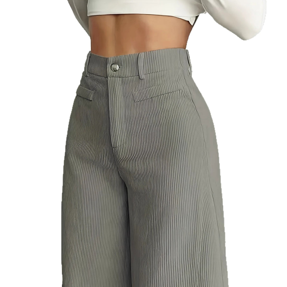 High Waist Wide Leg Pants With Vertical Stripes Straight Mopping Pants Commuter's All-matching - cas7m