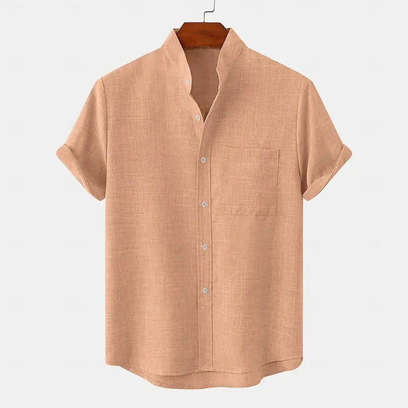 Men's Solid Color Casual Shirt With Pocket - cas7m