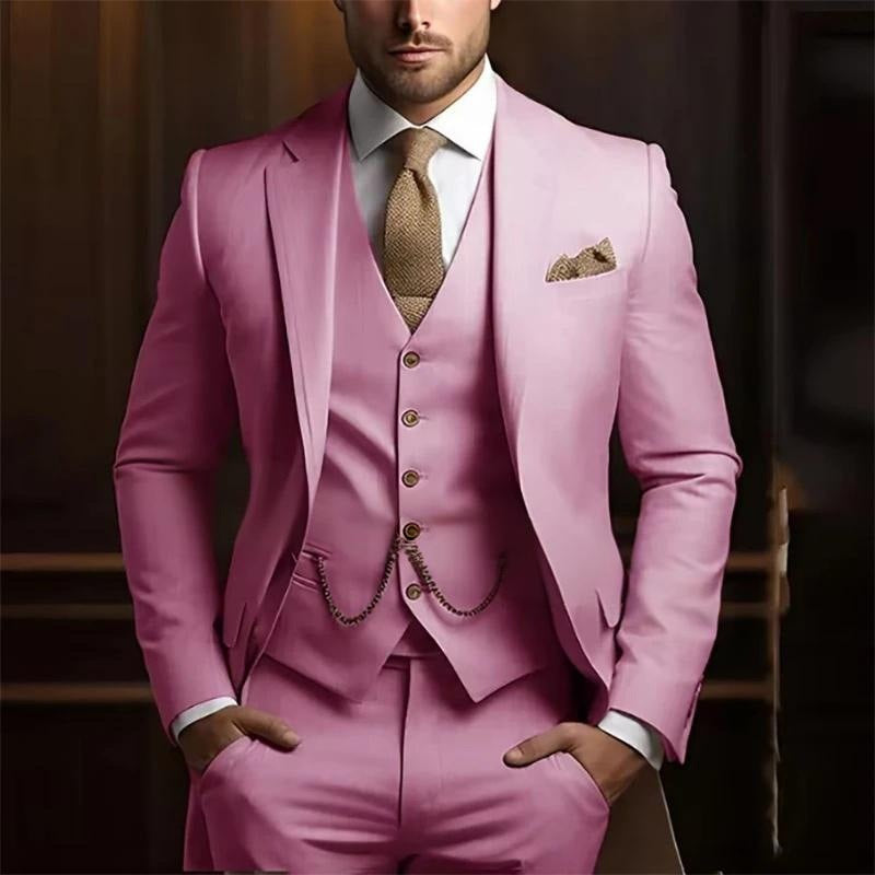 Men's High-grade Gentleman Temperament Slim Suit Three-piece Suit - cas7m