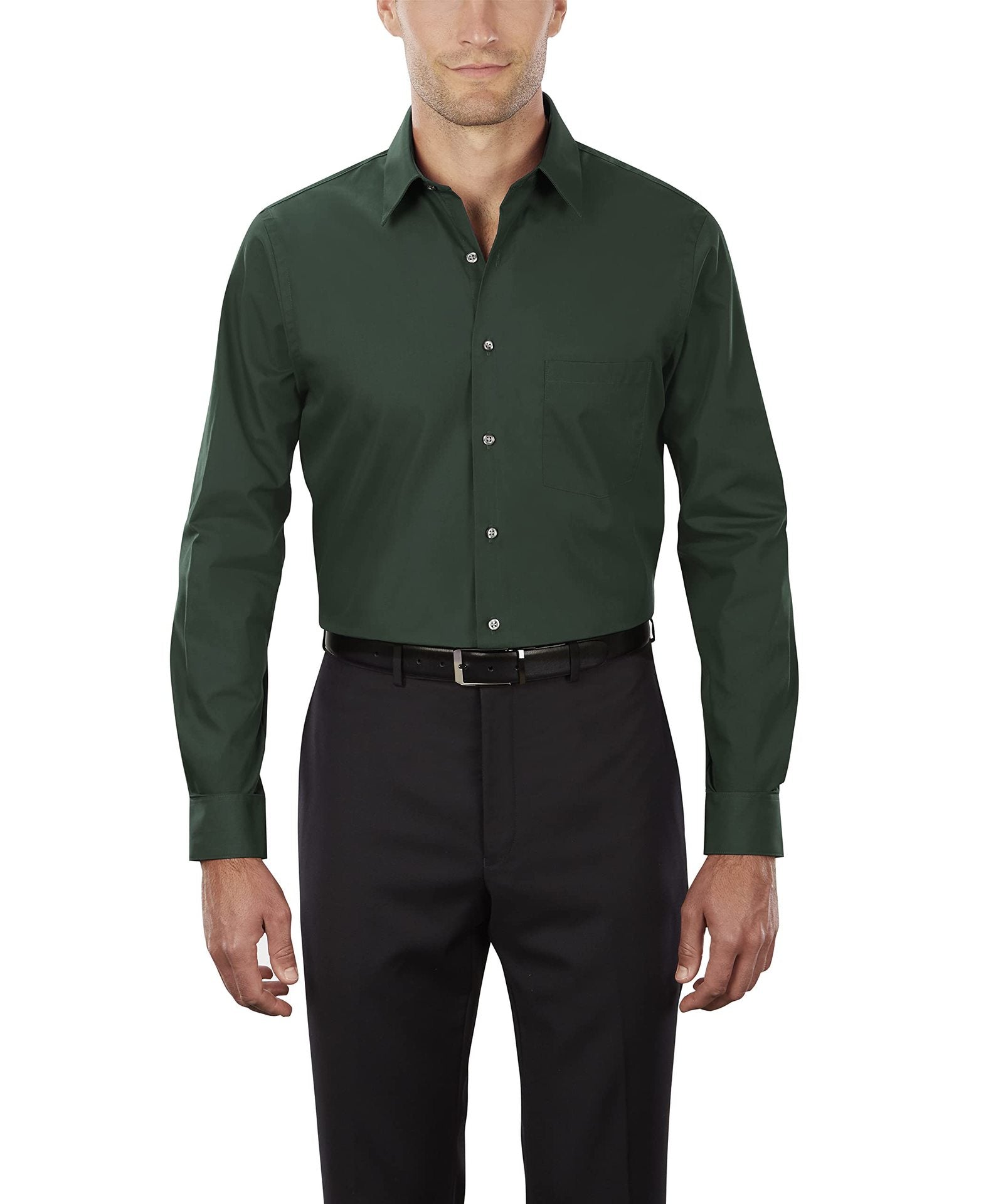 Men's White Shirt Formal Wear Solid Color - cas7m