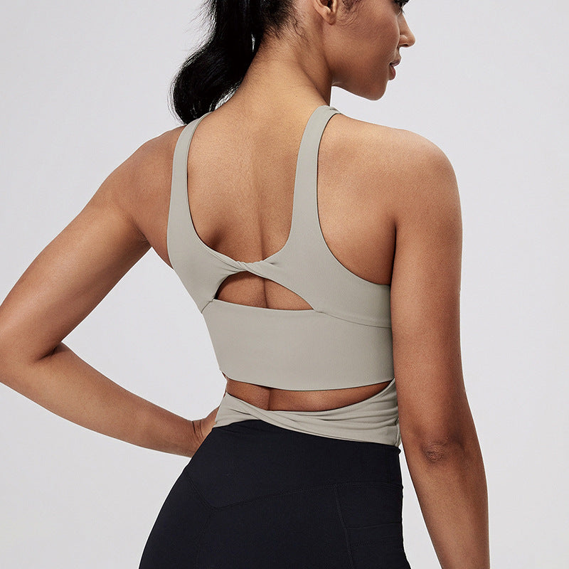 Nude-Feel Cross-Back Sports Bra For Women - cas7m