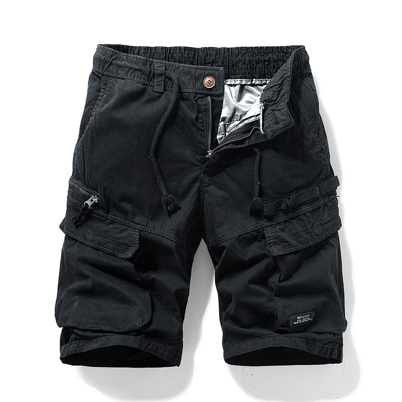 Solid-color Loose-fit Cargo Shorts For Men - cas7m