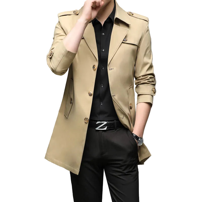 Windbreaker Mid-length Casual Jacket Slim Business Men's Suit Jacket - cas7m