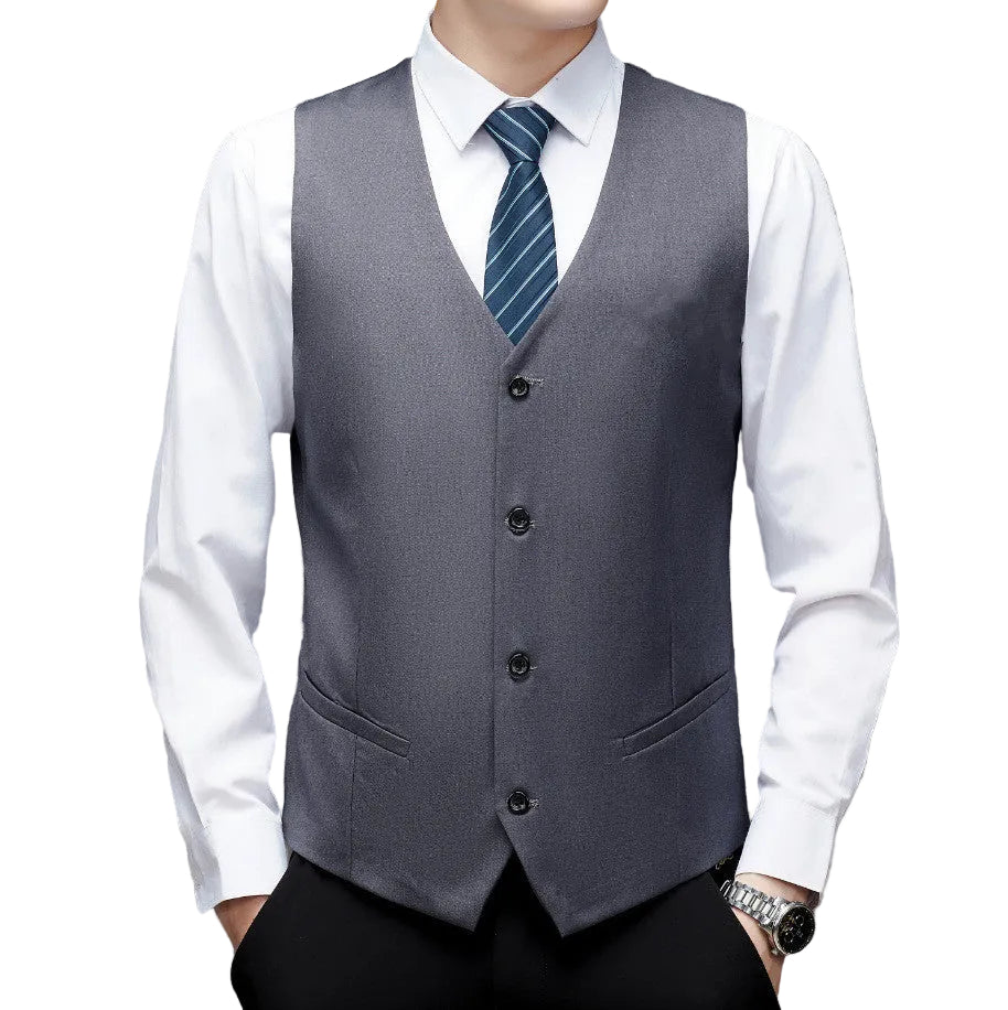 Black Slim-fitting Work Clothes Men's Suit Vest Business Wear - cas7m