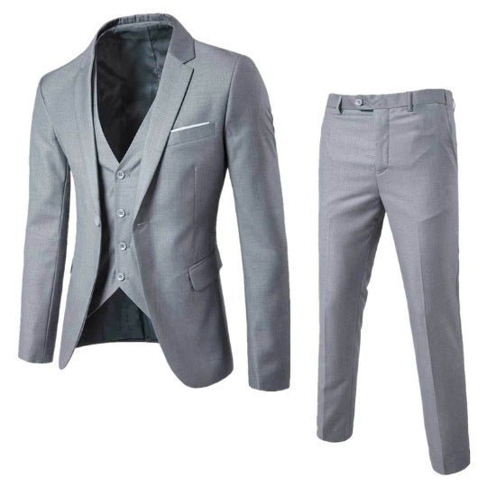 Suit Set Three-piece Set Slim-fit Korean Formal Wear - cas7m