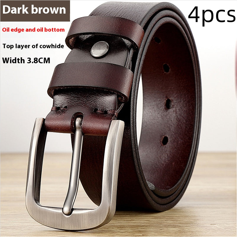 First Layer Cow Leather Belt Men - cas7m