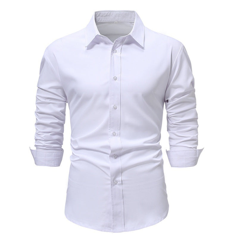 Men's Shirt Solid Color Solid Color White Long Sleeve Business - cas7m