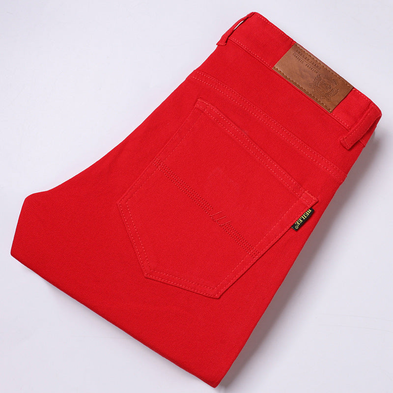 Slim Fit Stretch All-matching Mid Waist Casual Jeans - cas7m