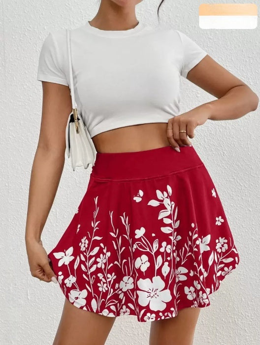 Pocket Minimalist Flower Printed Shorts With Pockets Shorts Inside Out Back To School Outfits - cas7m